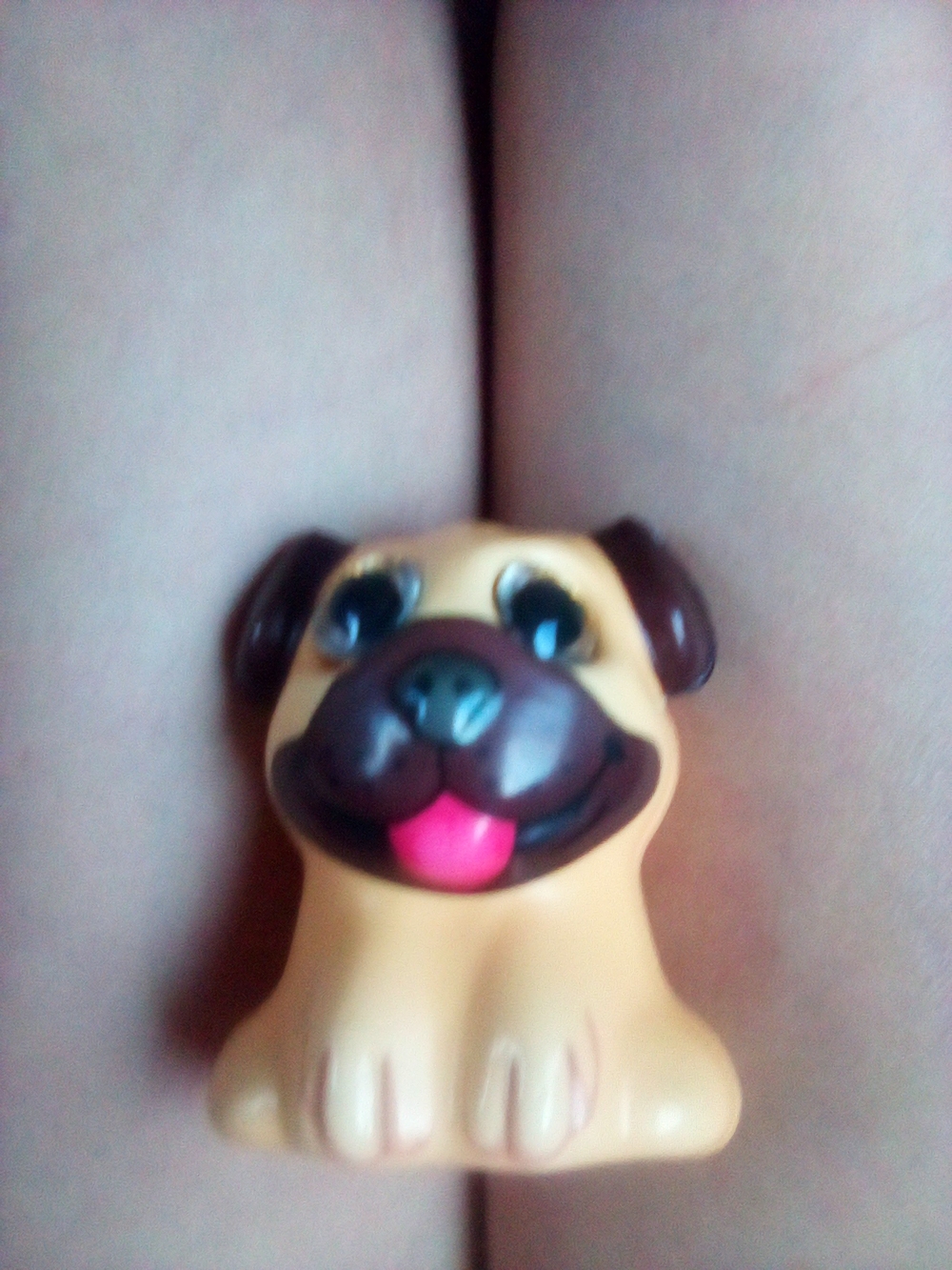 Cute Brown Pug Figure Toy with Pink Tongue - Kids Other Toys